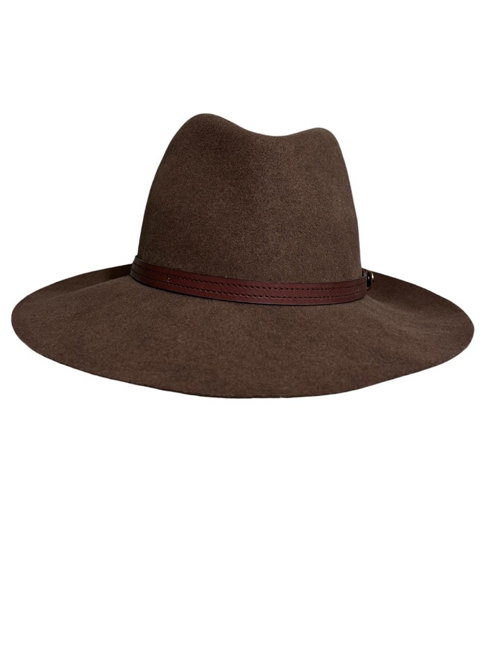 NEW Rag & Bone Wool with Leather Hatband Floppy Brim Fedora Brown Size Small